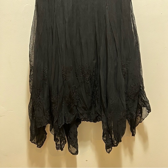 Zara Woman Black Maxi Skirt Size Medium Balletcore Rocker Grunge - Picture 6 of 9